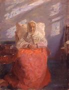 Anna Ancher Mrs Ane Brndum in the blue room painting